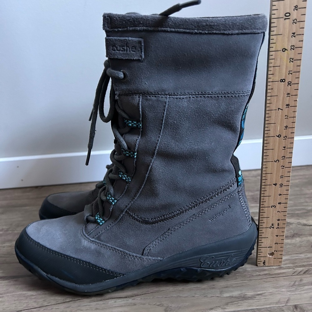 Cushe Allpine Cone suede grey turquoise Gray Women's Boots faux fur nordic - Picture 6 of 12
